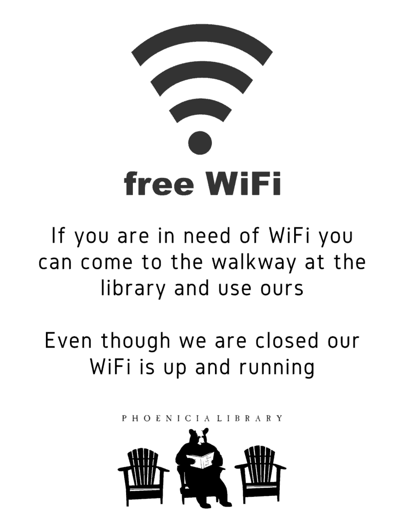 free wifi at Phoenicia library