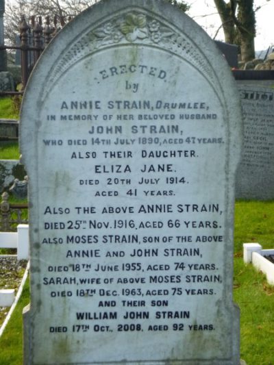 Strains in Ballyroney Presbyterian Church cemetery